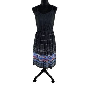 Vintage pleated sleeveless sheer black dress Size 9